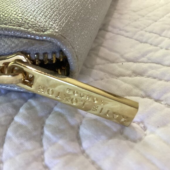 NWT Katie Loxton Metallic Silver Zip-Around Wallet With Gold Hardware - Picture 10 of 11